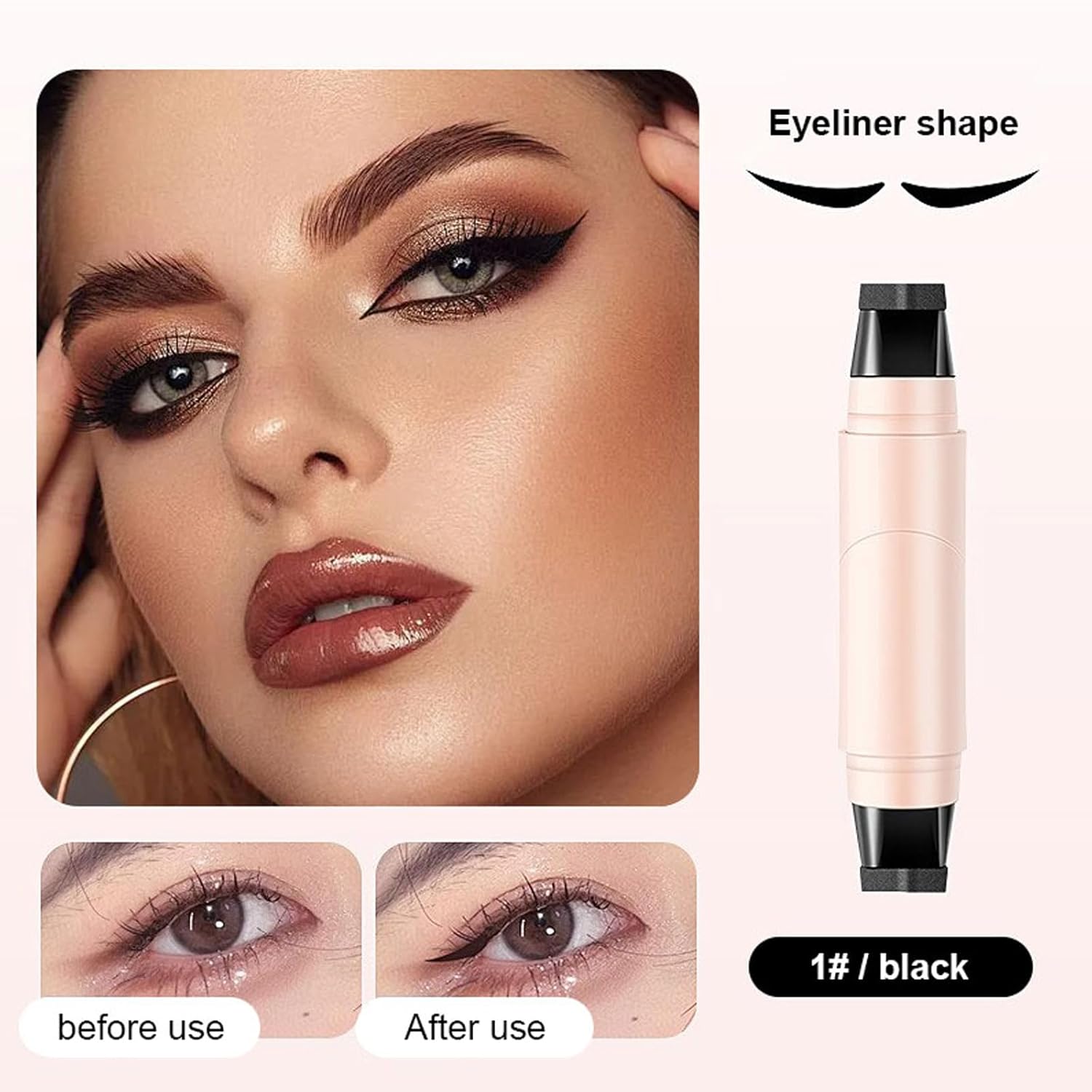 Eyeliner Stamp 2-în-1 – Linie Perfectă în Câteva Secunde, Fără Efort